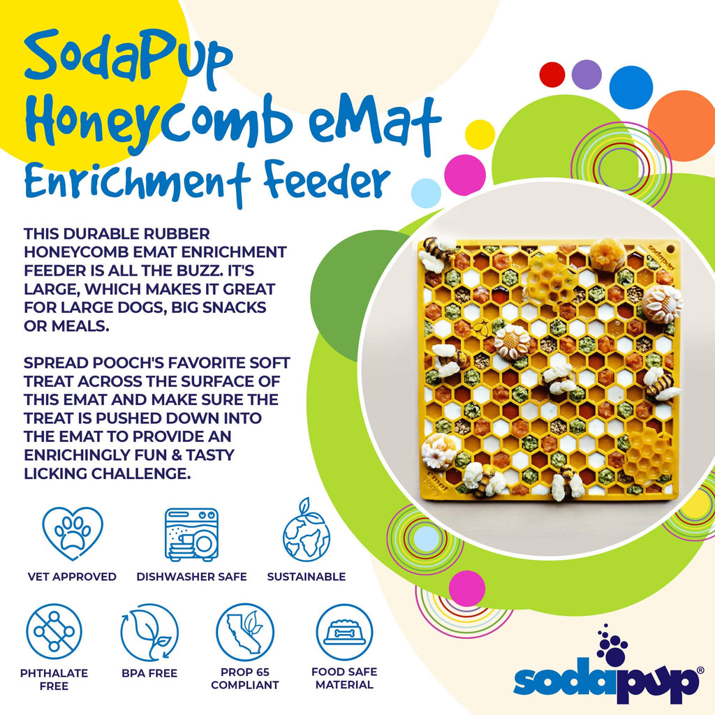 SodaPup Honeycomb Lick Mat for Dogs & Cats