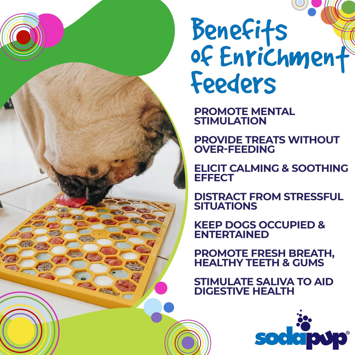 SodaPup Honeycomb Lick Mat for Dogs & Cats