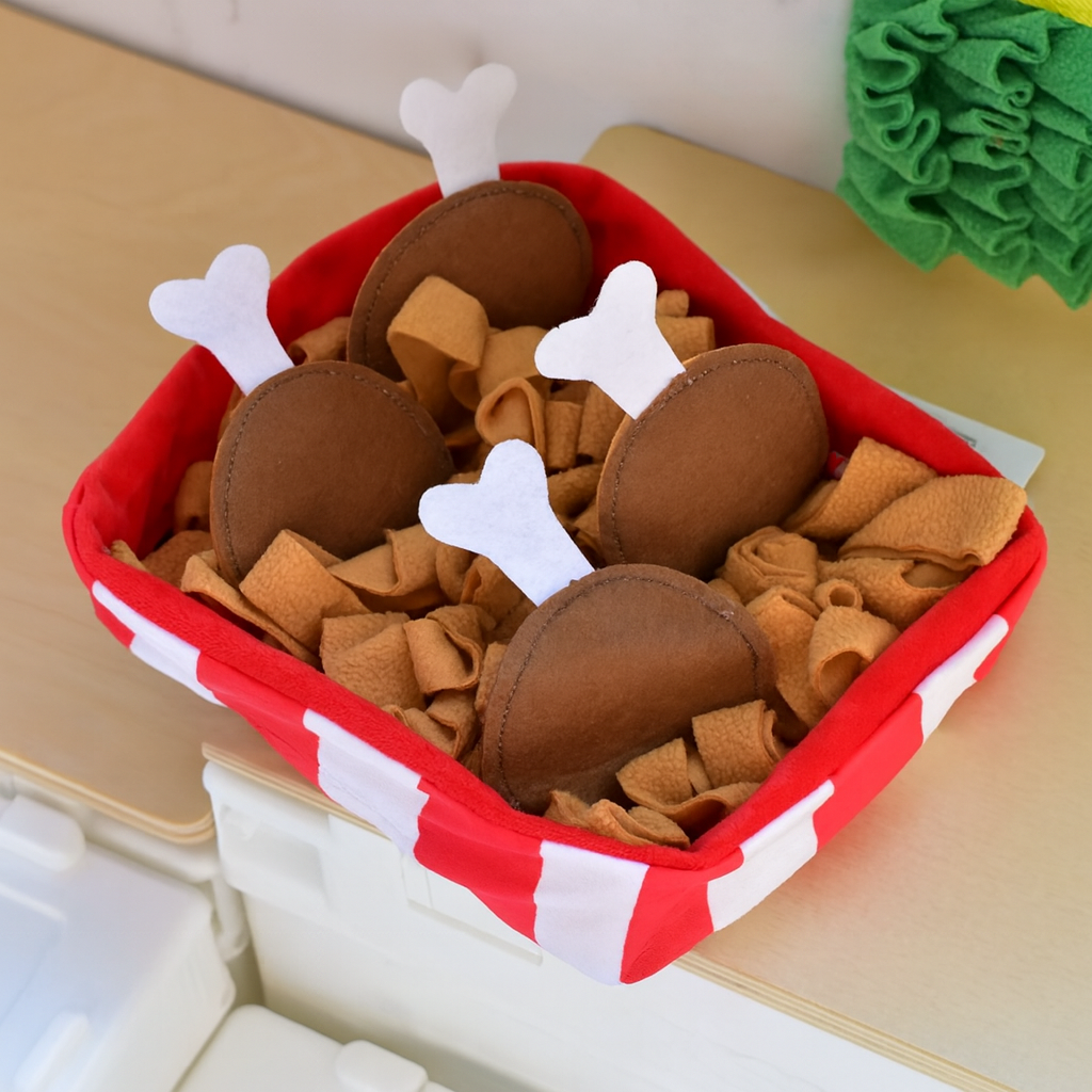 Milou & Lumi Pet Snuffle Mat Treat Hiding Toy - Fried Chicken