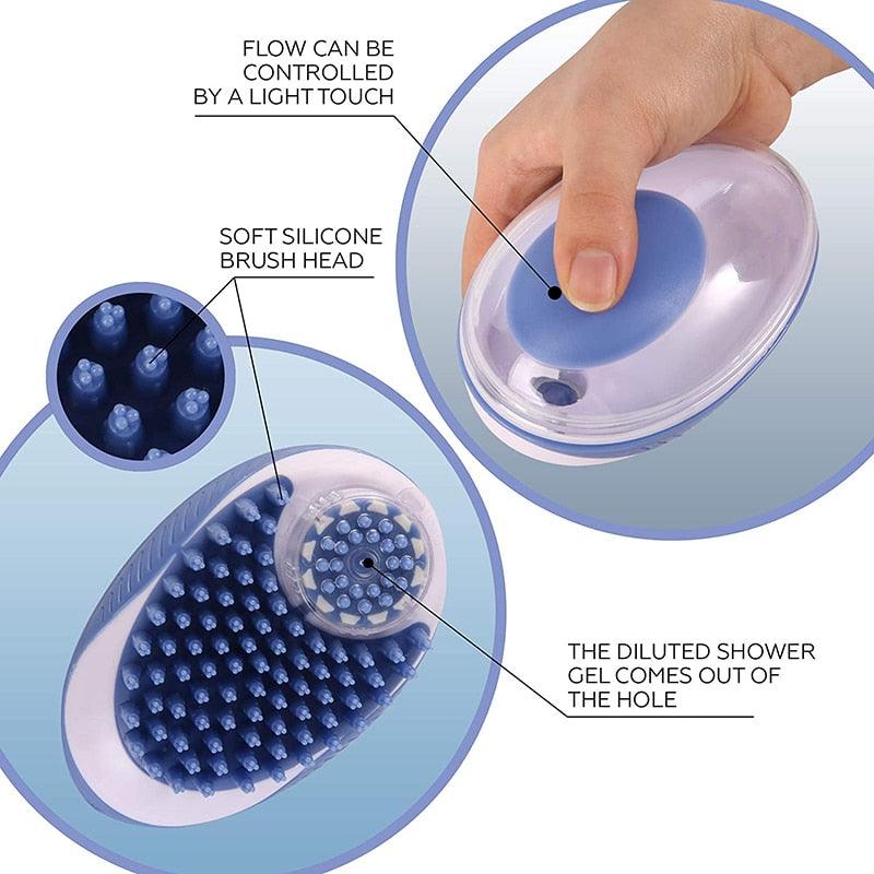 2-in-1 Pet Bath & Massage Brush for Dogs & Cats