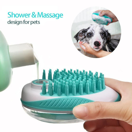 2-in-1 Pet Bath & Massage Brush for Dogs & Cats
