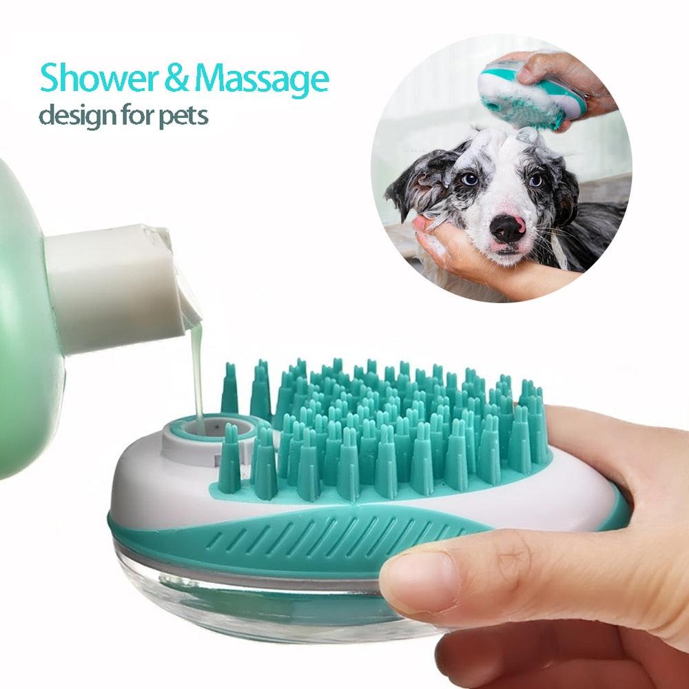 2-in-1 Pet Bath & Massage Brush for Dogs & Cats