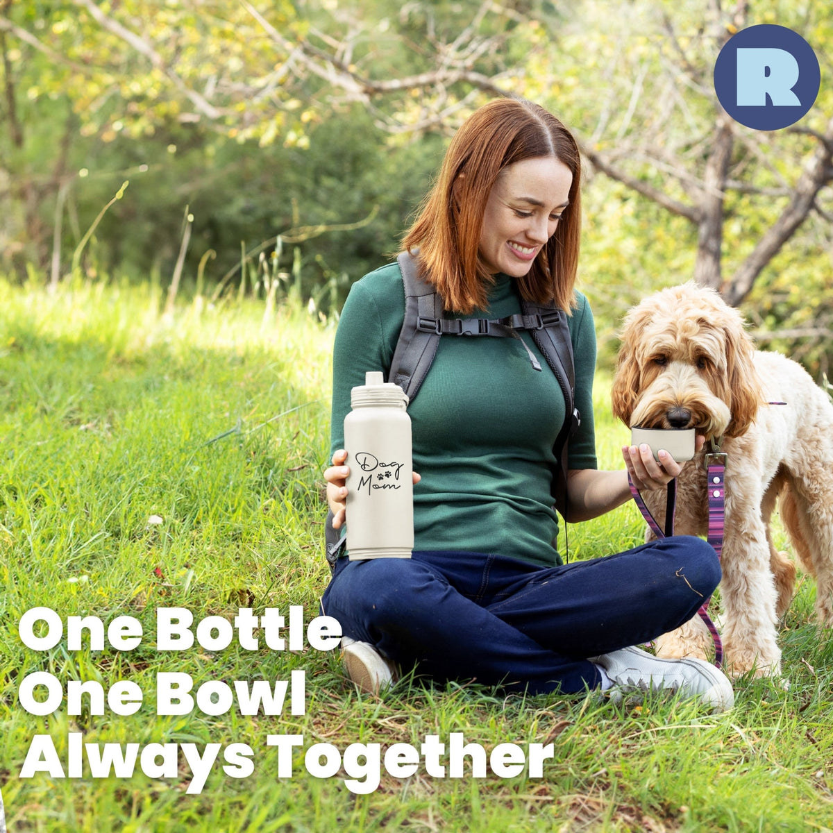 Rubyloo Dog & Human Water Bottle with Detachable Bowl