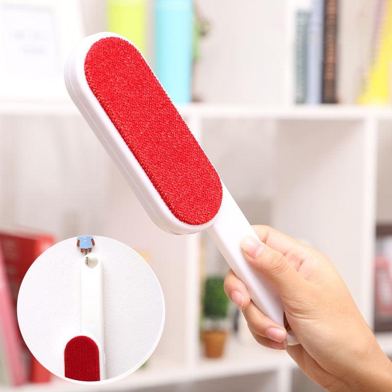 Reusable Double-Sided Pet Hair Brush with Cleaning Base