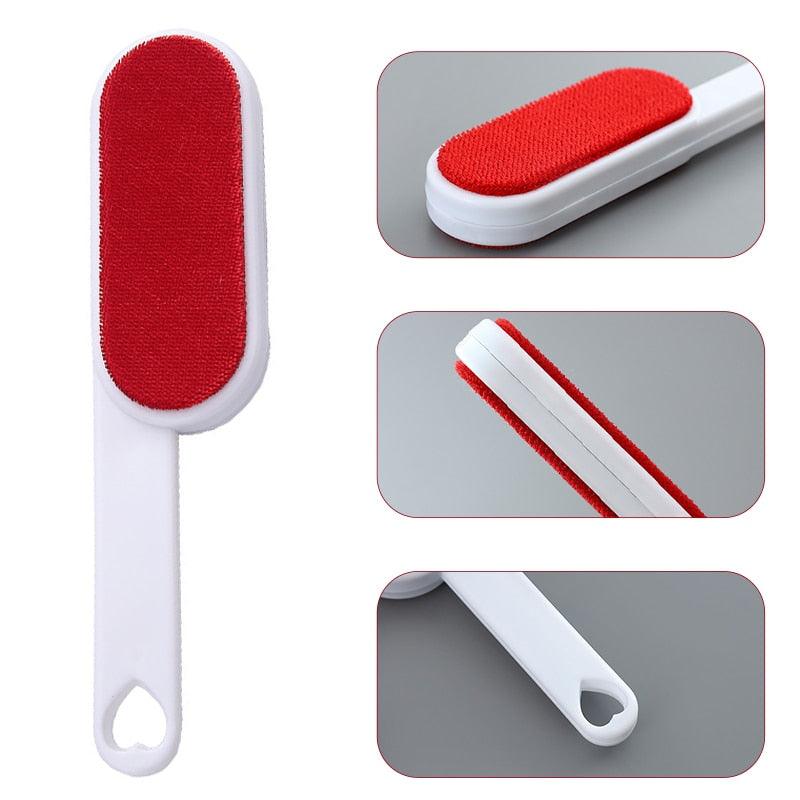 Reusable Double-Sided Pet Hair Brush with Cleaning Base